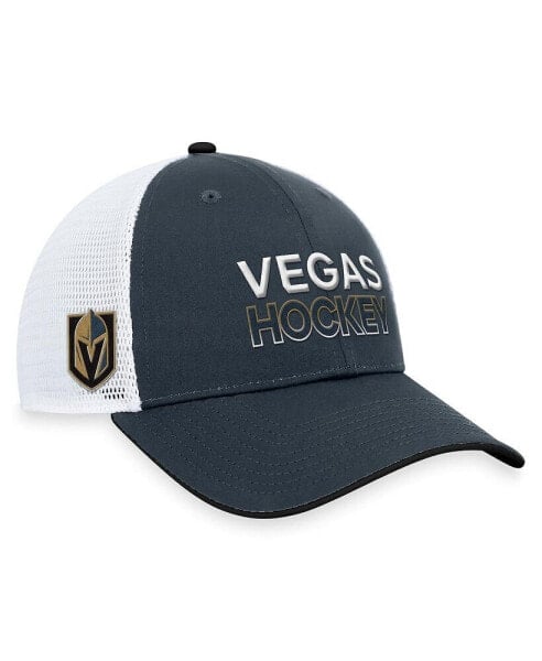 Men's Charcoal Vegas Golden Knights Authentic Pro Rink Trucker Adjustable Hat