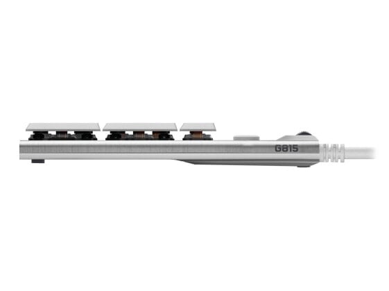 Logitech G G815 LIGHTSYNC RGB Mechanical Gaming Keyboard - GL Tactile - Full-size (100%) - USB - Mechanical - AZERTY - RGB LED - Aluminium - White