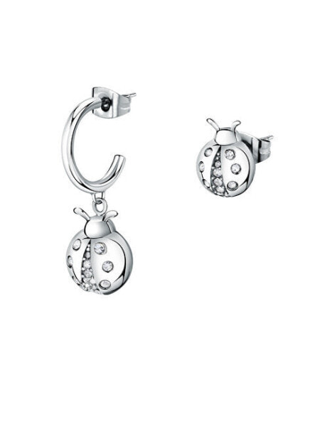 Istanti SAVZ07 beautiful asymmetric steel luck earrings