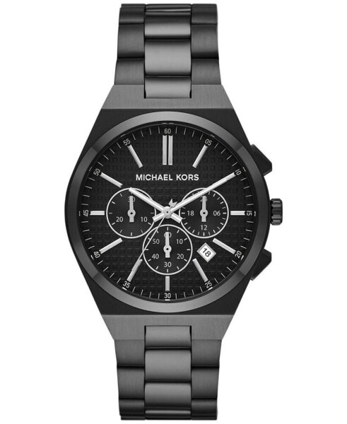 Men's Lennox Chronograph Black Stainless Steel Watch 40mm