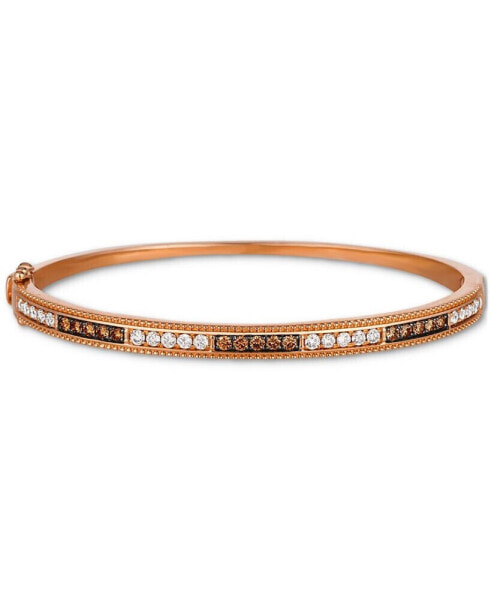 Chocolate Diamond & Nude Diamond Bangle Bracelet (1-1/10 ct. t.w.) in 14k Rose Gold