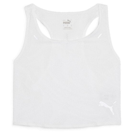 Puma Run Ultraspun Scoop Neck Crop Top Womens White Casual Tops 52506002