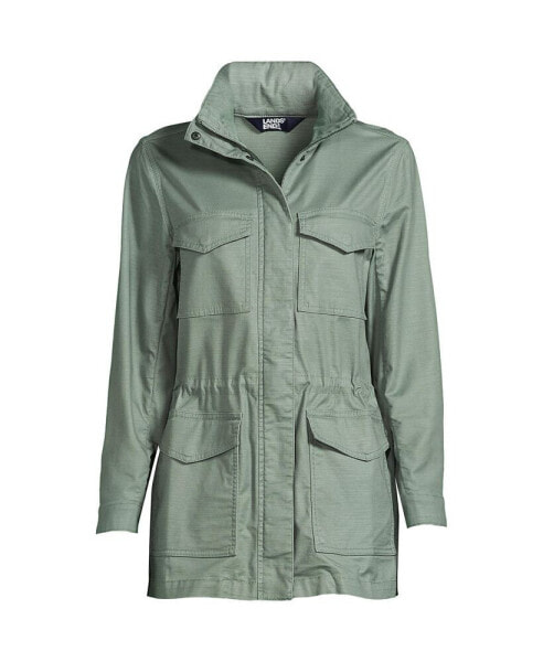 Women's Cotton Hooded Jacket with Cargo Pockets
