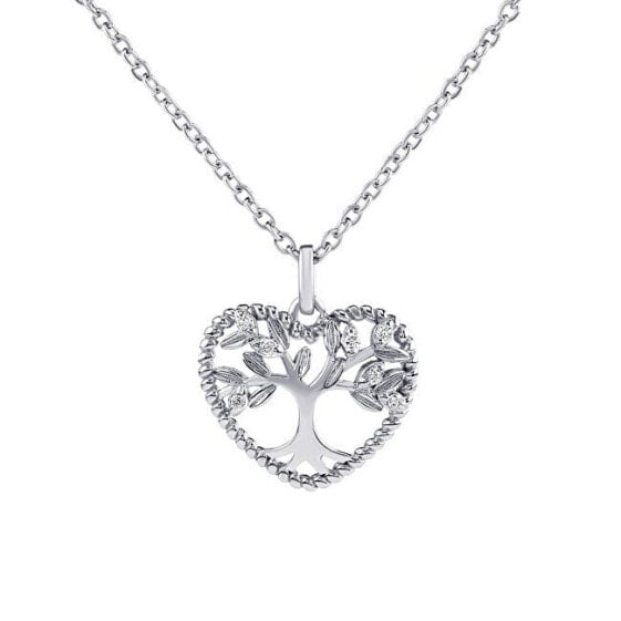 Silver Necklace with Tree of Life in the Heart Zethar Pendant JJJ0971N