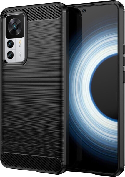 Hurtel Carbon Case etui Xiaomi 12T Pro / Xiaomi 12T elastyczny silikonowy karbonowy pokrowiec czarne