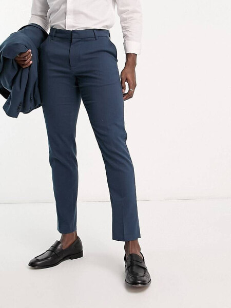 New Look slim suit trousers in navy