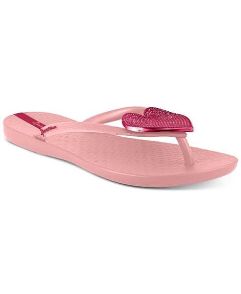 Women's Wave Heart Sparkle Flip-flop Sandals