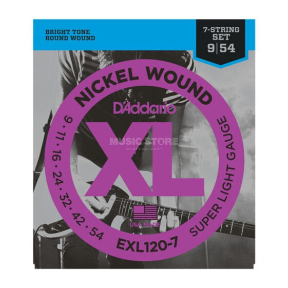 D'Addario E-Guit.Strings 09-54 7-String EXL120-7 7-String