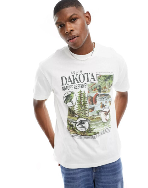 Cotton On loose fit t-shirt with Dakota graphic in vintage white