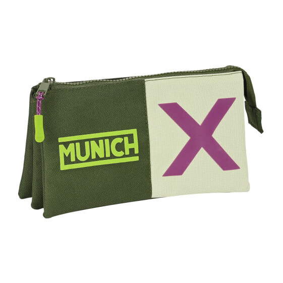 Пенал тройной Munich Bright khaki Зеленый 22 x 12 x 3 cm