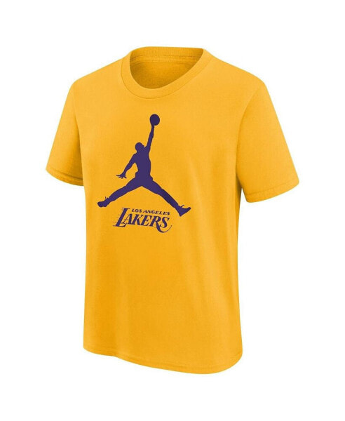 Big Boys and Girls Los Angeles Lakers Essential Jumpman Logo T-Shirt