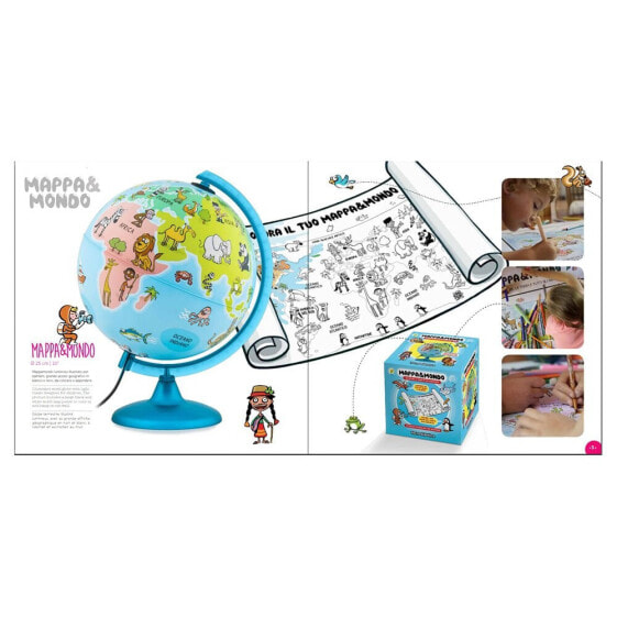 Глобус освещенный для детей TECNODIDATTICA Mappa&Mondo 25 см в виде шара