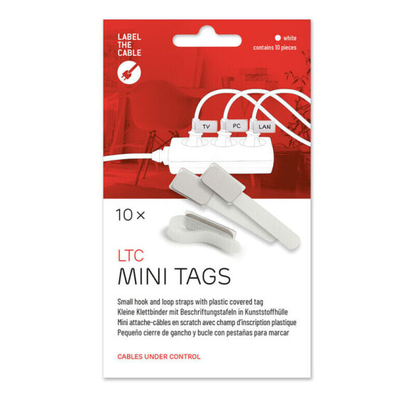 LABEL THE CABLE Mini Klettbinder 10er Set - weiß