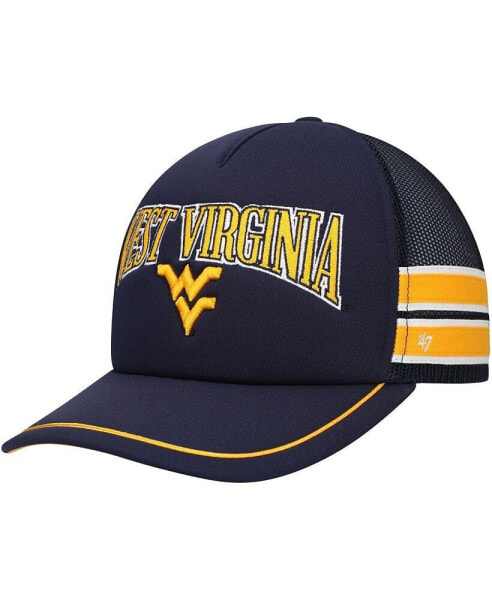 Men's Navy West Virginia Mountaineers Sideband Trucker Adjustable Hat