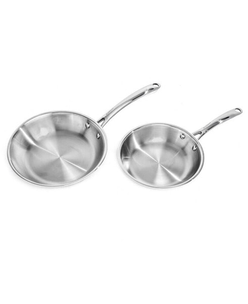 Professional Tri-Ply 18/10 Stainless Steel 2 Piece Fry Pan Set