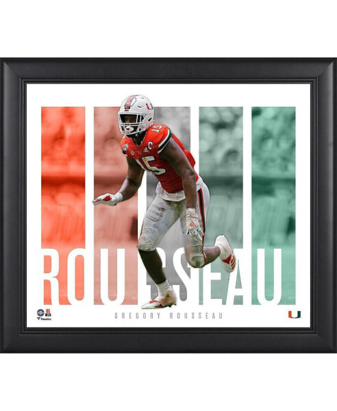 Greg Rousseau Miami Hurricanes Framed 15" x 17" Player Panel Collage
