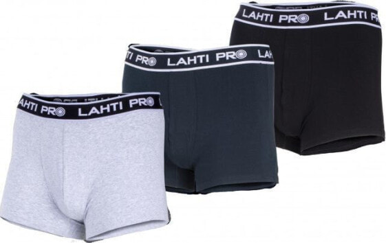 Трусы мужские Lahti Pro, 3 шт., черные, серые, синие, размер 2XL