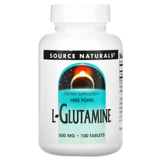 Аминокислоты Source Naturals L-Glutamine, 500 мг, 100 таблеток