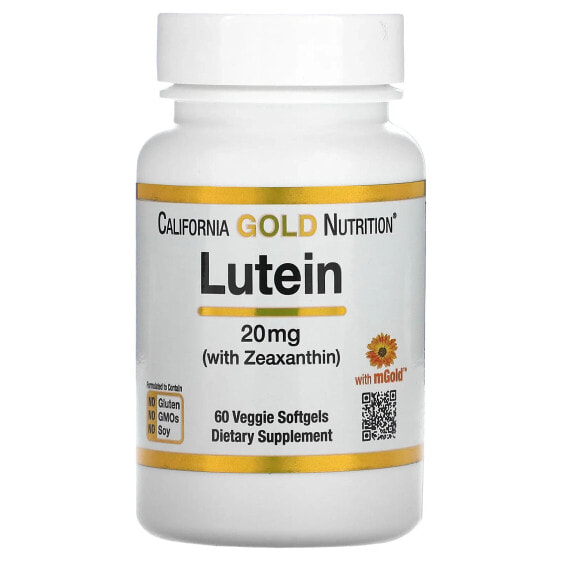 Витамин Лютеин с Зеаксантином, 20 мг, 120 капсул California Gold Nutrition