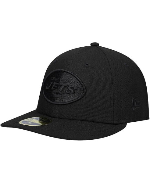 Men's Black New York Jets Black on Black Low Profile 59FIFTY II Fitted Hat