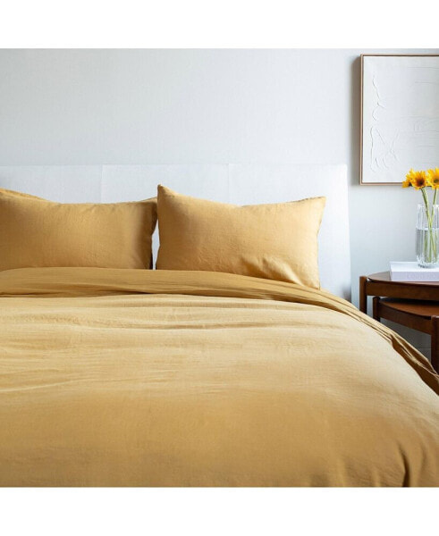 Одеяло и наволочки из льна французского и хлопка - набор для полной/королевской кровати Bokser Home