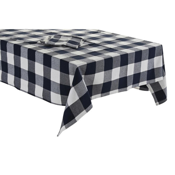 Tablecloth and napkins DKD Home Decor 150 x 150 x 0,5 cm Blue White