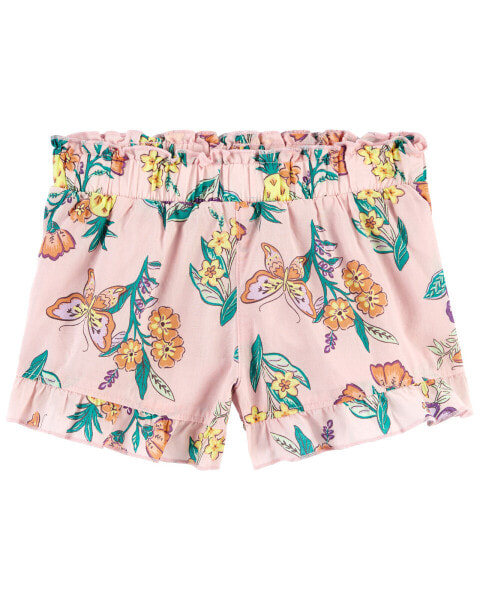 Toddler Floral Poplin Shorts 4T