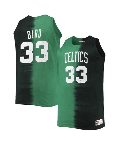 Men's Larry Bird Black and Kelly Green Boston Celtics Profile Tie-Dye Player Tank Top