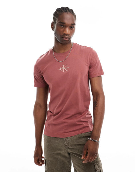 Calvin Klein Jeans monologo t-shirt in red