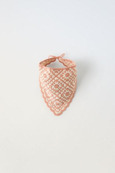 Floral crochet knit bandana