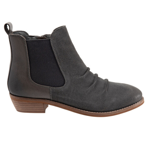 Softwalk Rockford S2058-097 Womens Gray Suede Zipper Ankle & Booties Boots