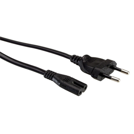 ROLINE Euro Power Cable - 2-pin - black 1.8 m - 1.8 m - CEE7/16 - C7 coupler - 250 V - 2.5 A