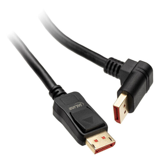 InLine 8K (UHD-2) DisplayPort Kabel, nach unten gewinkelt, schwarz - 3m