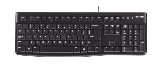 Logitech K120 Corded Keyboard - Wired - USB - AZERTY - Black - Mouse included