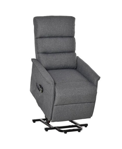 Кресло для массажа HOMCOM с электрическим подъемом и вибрацией для пожилых, серого цвета
