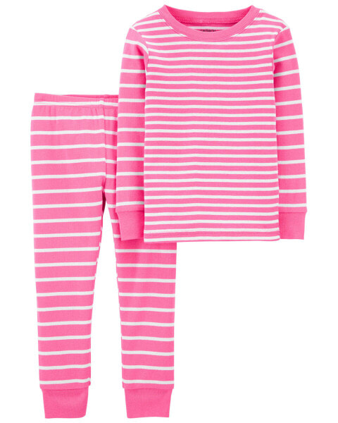 Toddler 2-Piece Striped Snug Fit Cotton Pajamas 2T