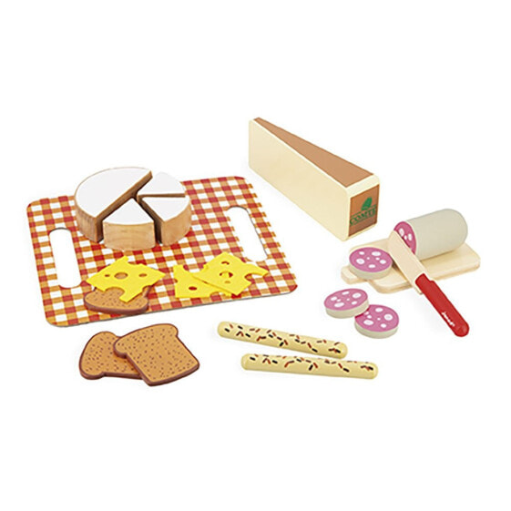 Игровой набор для детей Janod Моя первая корзина с сыром и колбасой