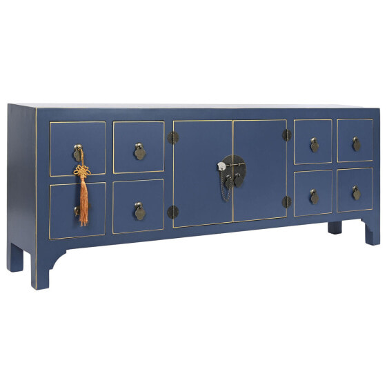 ТВ шкаф DKD Home Decor Синий Позолоченный Ель Деревянный MDF 130 x 24 x 51 cm