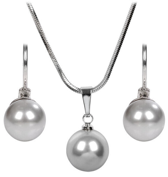 Колье Levien Pearl Light Gray Set