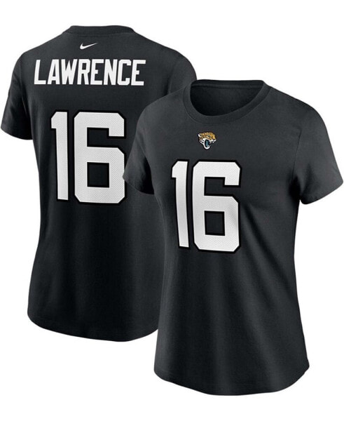 Women's Trevor Lawrence Black Jacksonville Jaguars 2021 NFL Draft First Round Pick Player Name Number T-shirt