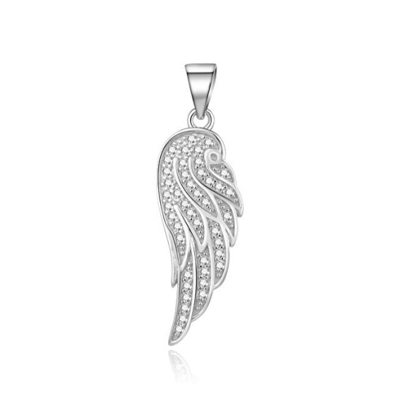 Silver pendant with zircons Angel wing TAGH223