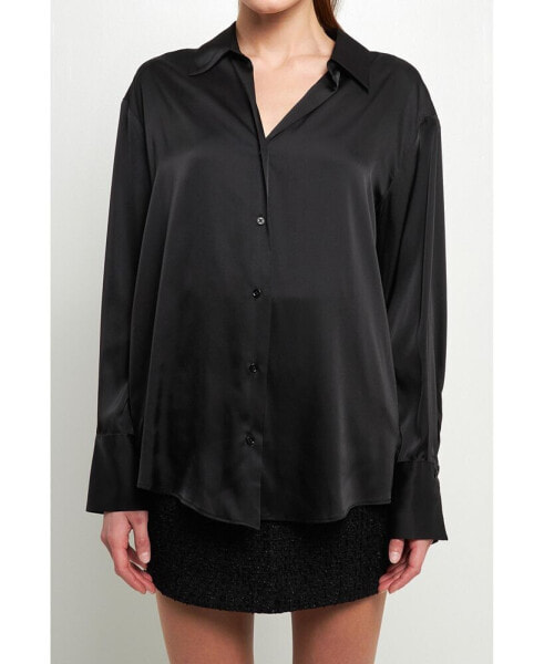 Women's Silky Button up Top