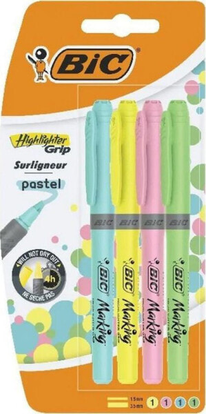 Фломастеры BIC Highlighter Grip пастельные 4 штуки