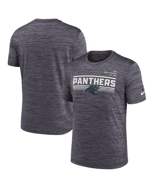 Men's Anthracite Carolina Panthers Yardline Velocity Performance T-shirt