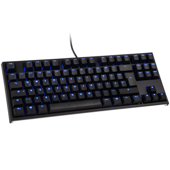 Ducky One 2 TKL Backlit PBT Gaming Tastatur, MX-Blue, blaue LED - schwarz