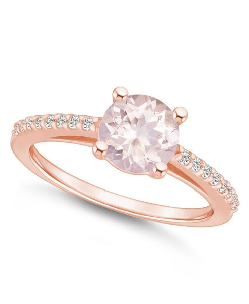Morganite (1-1/4 ct. t.w.) and Diamond (1/6 ct. t.w.) Ring in 14K Rose Gold
