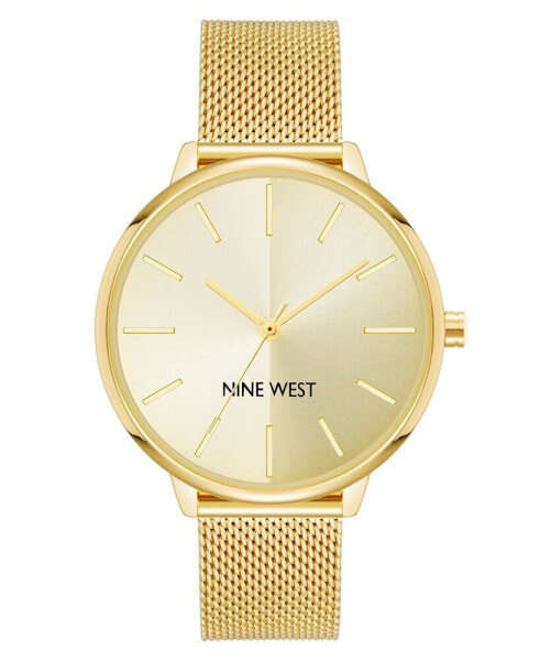 Women's Quartz Gold-Tone Stainless Steel Mesh Band Watch, 40mm