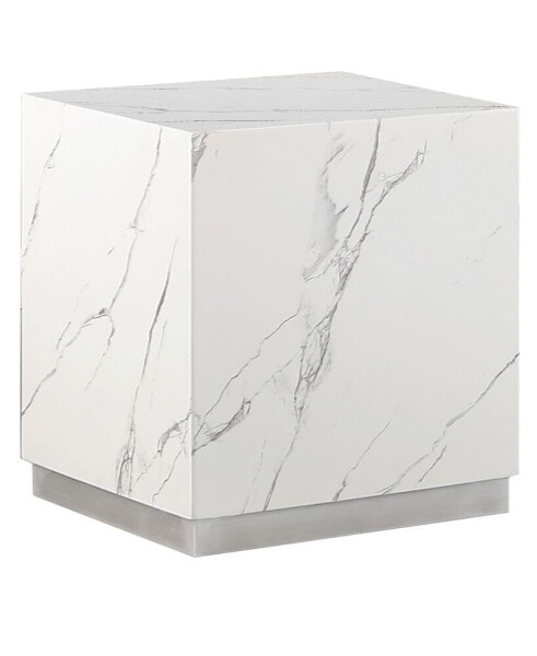 Zhuri 22" Faux Marble Square End Table