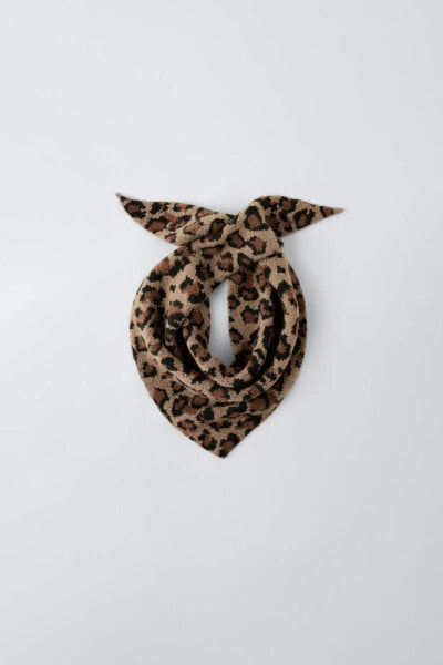 ANIMAL PRINT KNIT SCARF