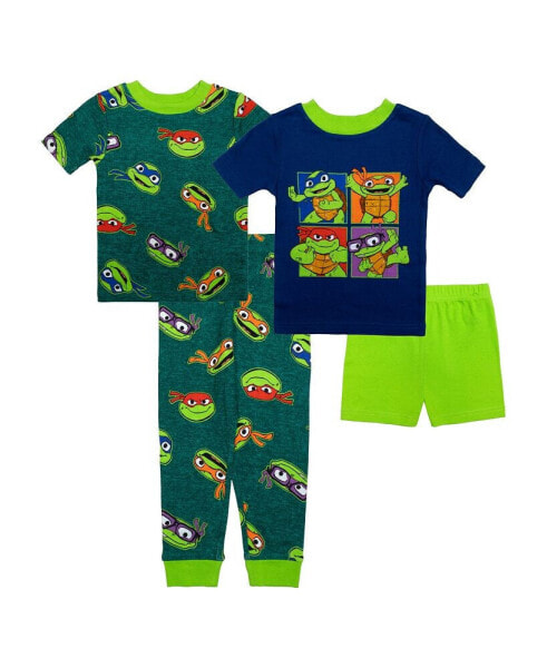 Toddler Boys Cotton 4 Piece Pajama Set